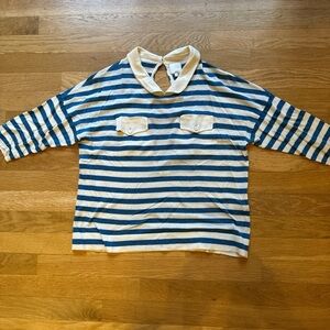 3.1 Phillip Lim Blue and Cream Striped Sweater